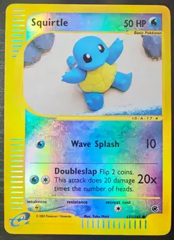 Pokemon TCG Squirtle 131/165 Expedition Base Set Reverse Holo English WOTC 2002 - Image 1