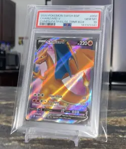 2020 Pokemon Champions Path ETB Promo Charizard V SWSH050 PSA 10 GEM MINT - Image 2