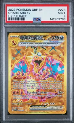 2023 POKEMON OBF-EN CHARIZARD EX HYPER RARE # 228 PSA 9 - Image 1