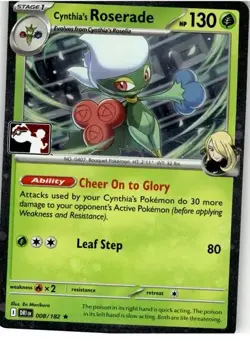 1x Cynthia's Roserade (#008/182) - Holofoil NM Eng Pokemon - Prize Pack Series - Image 1