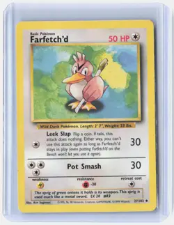 Farfetch'd 27/102 Uncommon Base Set Unlimited Pokemon Lightly Played - Image 1