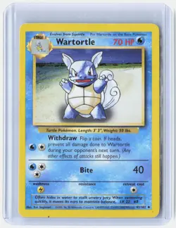 Wartortle 42/102 Uncommon Base Set Unlimited Pokemon Lightly Played - Image 1