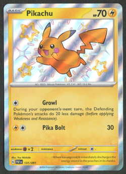 Pokemon TCG: Pikachu 131/091 Paldean Fates Baby Shiny Rare (read description) - Image 1