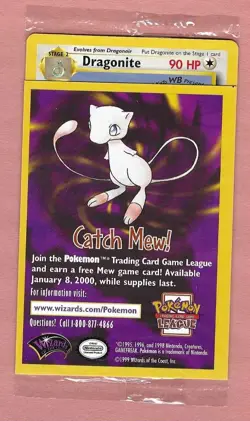 NEW SEALED 1999 Pokemon WB First Movie Black Star Promo Dragonite WOTC #5 - Image 1