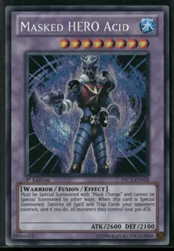Masked HERO Acid PRC1-EN018 Secret Rare Yu-Gi-Oh 1st Edition Near Mint - Image 1