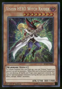 Vision HERO Witch Raider BLLR-EN026 Secret Rare Yu-Gi-Oh 1st Edition Near Mint - Image 1