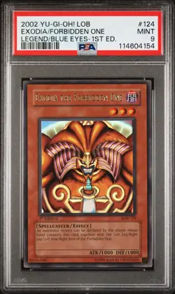 YU-GI-OH! LOB-LEGEND OF BLUE EYES WHITE DRAGON EXODIA THE FORBIDDEN ONE PSA 9 - Image 1