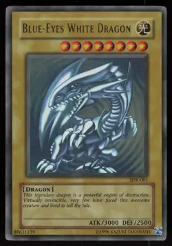 Blue-Eyes White Dragon SDK-001 HEAVY-MAX FOIL BLEED ERROR Yu-Gi-Oh - Image 1