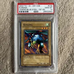 2002 Yu-Gi-Oh Legend/Blue Eyes 1st Edition Kurama PSA 10 #LOB-039 **LOW POP** - Image 1