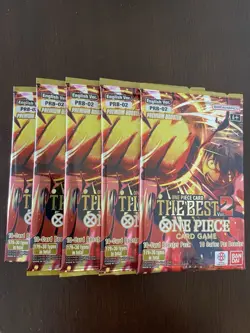 One Piece The Best Vol. 2 PRB-02 Five 5 Premium Booster Packs Lot English E - Image 1