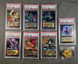 2024 Lorcana D23 Collection PSA 10 Sequential Set + Mickey Sorcerer PSA10 & Pin - Image 1