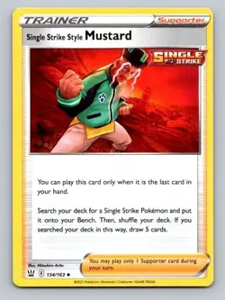 2021 Pokemon Card Battle Styles Single Strike Style Mustard 134/163 - Image 1