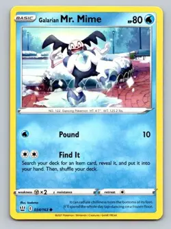2021 Pokemon Card Battle Styles Galarian Mr. Mime 34/163 - Image 1