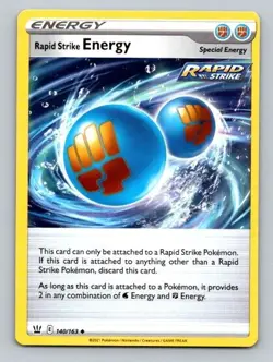 2021 Pokemon Card Battle Styles Rapid Strike Energy 140/163 - Image 1