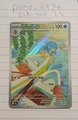 Simipour 102/086 Black Bolt Illustration Rare Pokemon Card Near Mint - Image 1