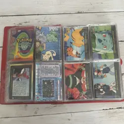 Vintage Pokemon Pikachu Card Binder 4-Pocket Red 1999 w/ Vtg Topps Card Lot - Image 5
