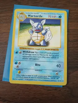 Wartortle 42/102 Shadowless Base Set Pokemon Card NM/LP - Image 1