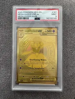 2025 POKEMON MEGA EVOLUTION #187/132 GARDEVOIR EX GOLD MEGA HYPER RARE PSA 9 - Image 1