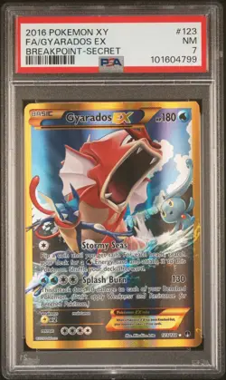 2016 POKEMON XY BREAKPOINT SECRET #123 FULL ART/GYARADOS EX PSA 7 - Image 1