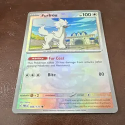 Pokemon Furfrou 088/131 Prismatic Evolutions Master Ball Holo Common 100HP - Image 1
