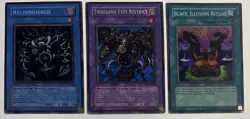 Yu-Gi-Oh! Relinquished + Thousand-Eyes Restrict + Black Illusion Ritual Lot – LP - Image 1