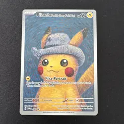 Pikachu with Grey Felt Hat 085, Pokemon Scarlet & Violet Promo Card. Van Gogh. - Image 1