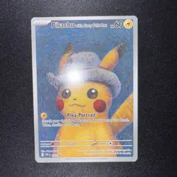 Pikachu with Grey Felt Hat 085, Pokemon Scarlet & Violet Promo Card. Van Gogh. - Image 2