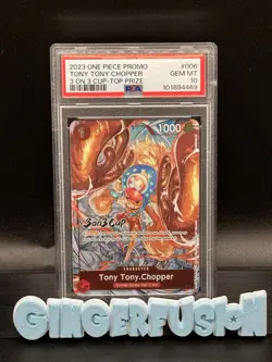 2023 ONE PIECE PROMOS #006 TONY TONY CHOPPER 3 ON 3 CUP TOP PRIZE PSA 10 - Image 1