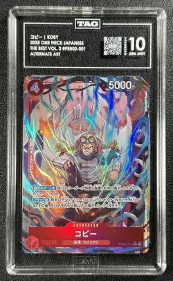 Koby OP09-001 Alt Art The Best Vol 2 PRB02 ONE PIECE JAPANESE TAG 10 GEM MINT JP - Image 1