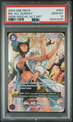 Ms. All Sunday OP06-064 Special Alt Art English - One Piece PSA 10 - Image 1