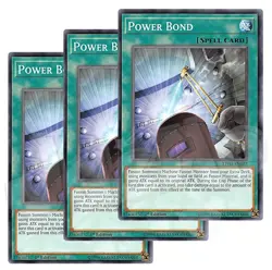 Yugioh - Power Bond x 3 - 1st Edition LP - Plus Free Holographic Card - Image 1