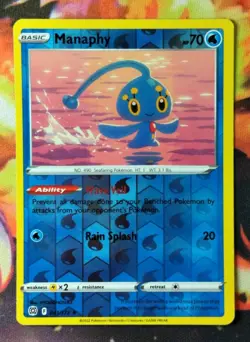 Manaphy 41/172 LP Reverse Holo Brilliant Stars 2022 Sword + Shield Pokemon Card - Image 1