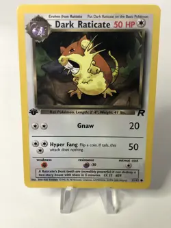 Dark Raticate 51/82 - 1st Edition Team Rocket Vintage Pokemon Card NM Mint WOTC - Image 1