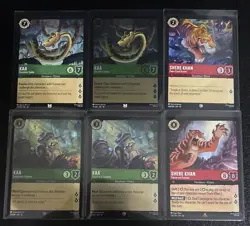 Disney Lorcana The Jungle Book Theme 6 Card Lot Shere Khan/Kaa - Image 1