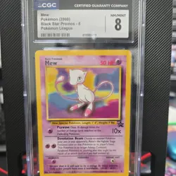 CGC 8 GEM MINT Mew 2000 Black Star Promos 8 Pokemon League Pokemon Card - Image 1