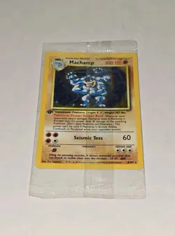 Pokemon Rare New Factory Sealed 1st Edition Holo Foil MACHAMP Pokemon Card 8/102 - Image 1