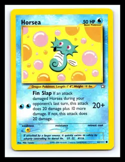 💥 Horsea # 62/111 Neo Genesis Pokemon TCG Vintage Card 2000 - Image 1