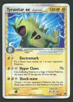 Pokemon TCG Tyranitar-EX Dragon Frontiers Holo Card 99/101 Delta Species - Image 1