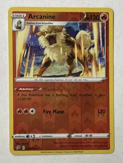 Arcanine Reverse Holo Pokemon TCG 028/192 Rebel Clash Ungraded - Image 1