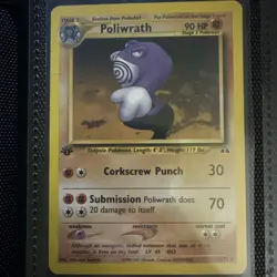 2001 Pokemon Neo Discovery 1st Edition Poliwrath 28/75 Non-Holo LP - Image 2
