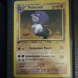 2001 Pokemon Neo Discovery 1st Edition Poliwrath 28/75 Non-Holo LP - Image 3