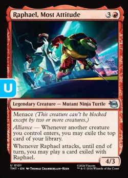 MTG Raphael Most Attitude Teenage Muntant Ninja Turtles Uncommon NM - Image 1