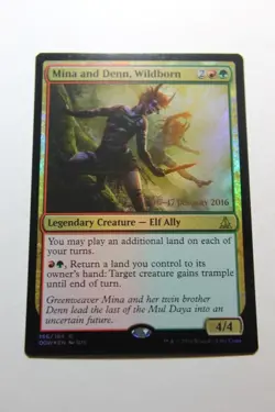MTG Mina and Denn Wildborn x1-Foil -Oath of the Gatewatch Promos-Lightly Played - Image 1