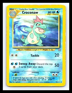 💥 CROCONAW 1st Edition Pokemon 2000 Neo Genesis Non Holo Foil Vintage # 32/111 - Image 1