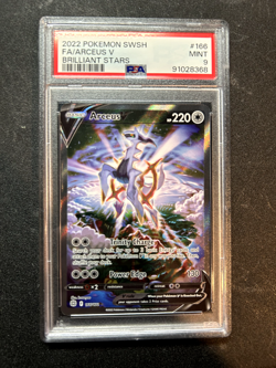 PSA 9 MINT Arceus V BRILLIANT STARS 166 ALTERNATE ART RARE Pokemon Card - Image 1