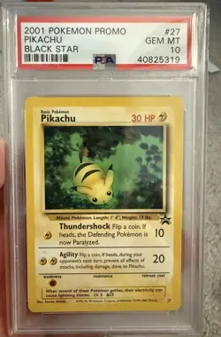 2000 Pokemon Pikachu #27 Black Star Promo WOTC The Power of One PSA 10 GEM MINT - Image 1