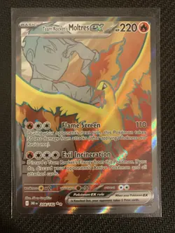 Team Rocket's Moltres ex 208/182 Full Art English Destined Rivals Pokemon NM - Image 1