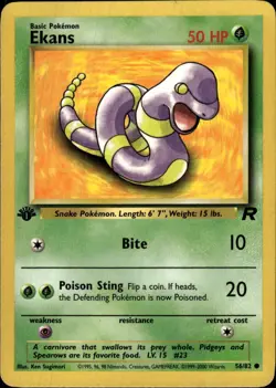 Pokemon Team Rocket First Edition #56/82 Ekans Lightly played - Image 1