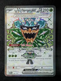 2024 Pokemon TEAL MASK OGERPON EX #190/167 Twilight Masquerade Ultra Rare ENG - Image 1