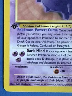 Pokemon Gengar 20/62 1st Edition Fossil Rare NM WOTC 1999 - Image 5